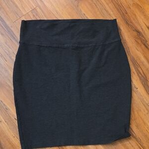 Eileen Fisher Gray Fitted Midi Skirt Medium